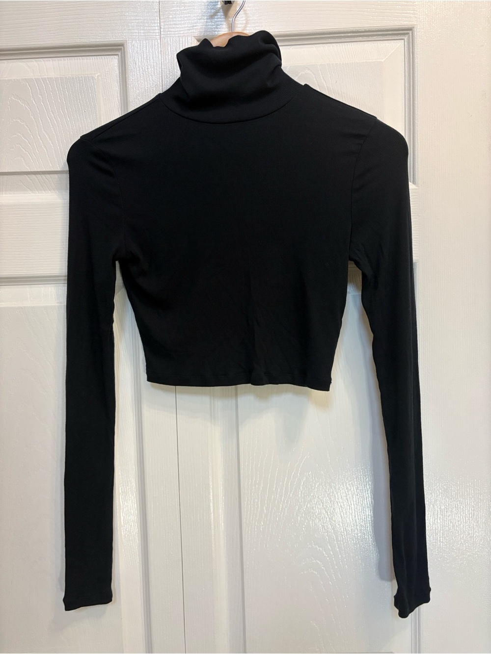 Aritzia Sunday Best Freshman Black Ribbed Cropped Turtleneck Small